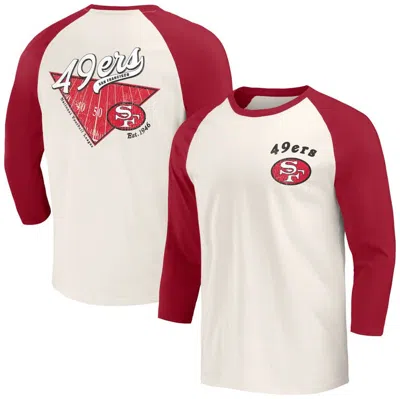 Darius Rucker Collection By Fanatics Scarlet/white San Francisco 49ers Raglan 3/4 Sleeve T-shirt
