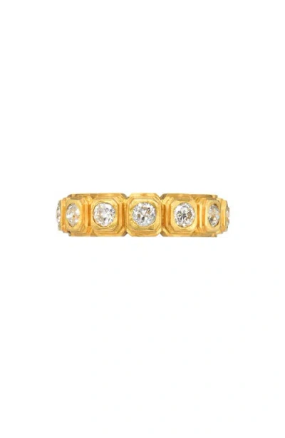 Darius Ziggurat Bezel Set Diamond Eternity Band In Gold