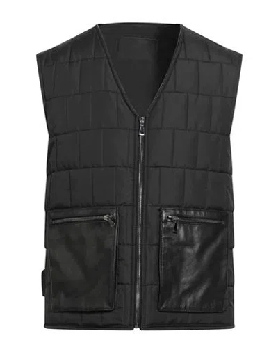 Dark Label Studios Man Vest Black Size 42 Polyester, Leather