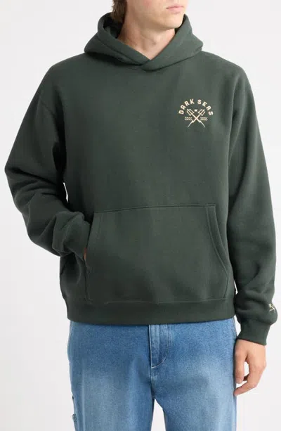 Dark Seas Alamo Logo Graphic Fleece Hoodie In Green