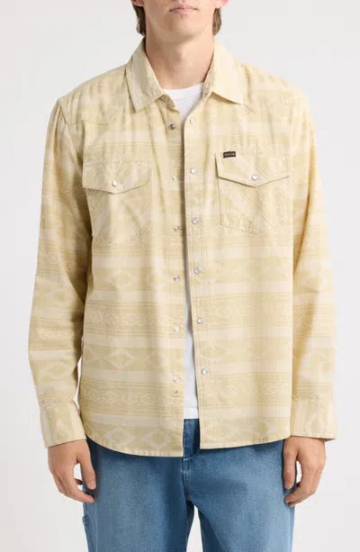 Dark Seas Austin Print Snap-up Shirt In Off White