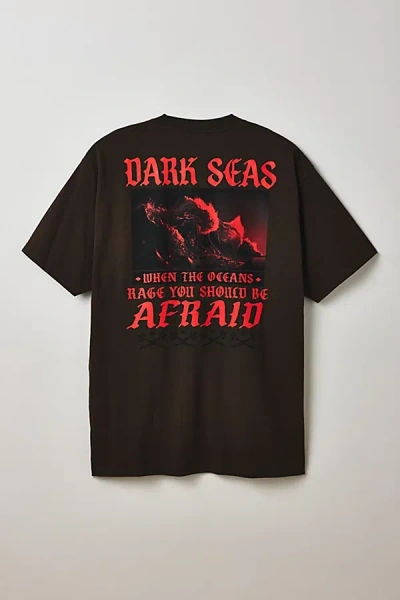Dark Seas Be Afraid Graphic Tee In Brown, Men's At Urban Outfitters