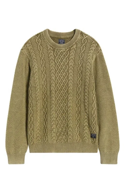 Dark Seas Big Sur Mixed Stitch Sweater In Green