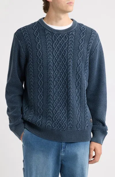 Dark Seas Big Sur Mixed Stitch Sweater In Indigo