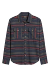 Dark Seas Briarcreek Stripe Flannel Button-up Shirt In Blue