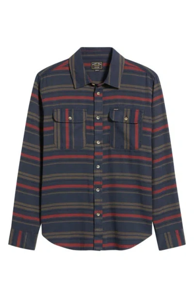 Dark Seas Briarcreek Stripe Flannel Button-up Shirt In Blue