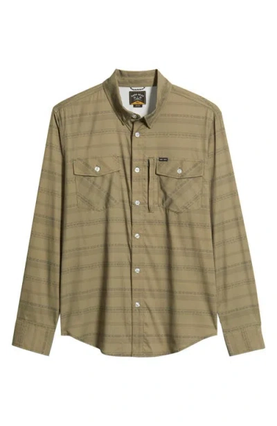 Dark Seas Costa Uv Stripe Button-up Shirt In Green