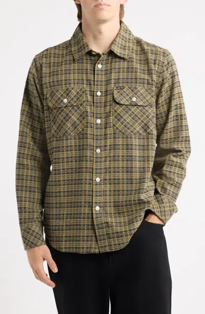 Dark Seas Drake Plaid Long Sleeve Button-up Shirt In Aloe/black