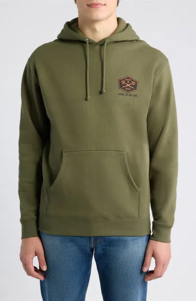 Dark Seas Faithful Friend Graphic Hoodie In Army