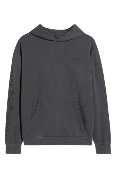 Dark Seas Fence Line Fleece Graphic Hoodie In Gray