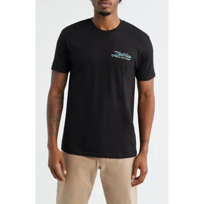Dark Seas Fish Hook Cotton Graphic T-shirt In Black