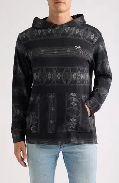 Dark Seas Ginther Brushed Cotton Hoodie In Black/charcoal