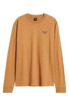 Dark Seas Go-to Embroidered Long Sleeve T-shirt In Brown