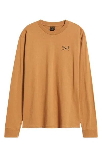 Dark Seas Go-to Embroidered Long Sleeve T-shirt In Brown