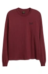 Dark Seas Go-to Embroidered Long Sleeve T-shirt In Burgundy