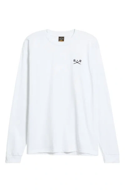 Dark Seas Go-to Embroidered Long Sleeve T-shirt In White