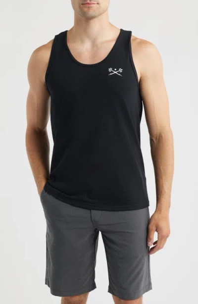 Dark Seas Go-to Ii Stock Cotton Tank In Black