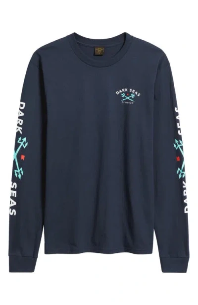 Dark Seas Headmaster V3 Long Sleeve Graphic T-shirt In Blue