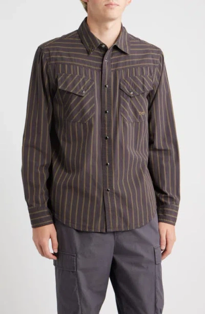 Dark Seas Kimbro Stripe Cotton Snap-up Western Shirt In Multi