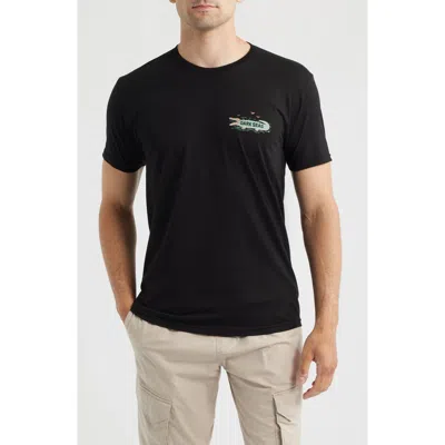 Dark Seas Land Of Sunsine Cotton Graphic T-shirt In Black