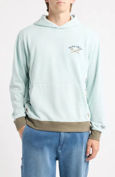 Dark Seas Leander Fleece Hoodie In Light Denim