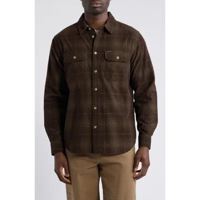 Dark Seas Lockhart Plaid Cotton Button Up Shirt In Brown