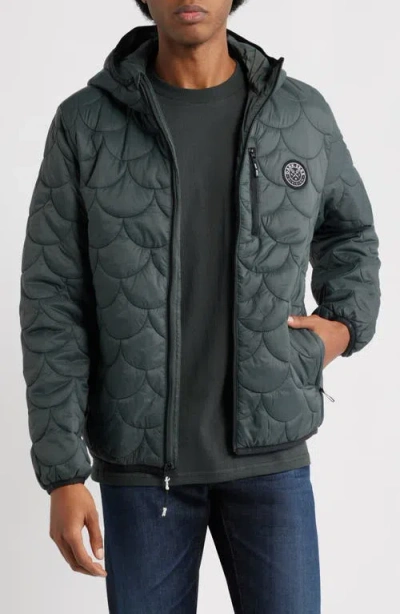 Dark Seas Trabuco Hooded Puffer Jacket In Gray