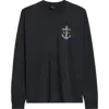 Dark Seas Waterlogged Long Sleeve Graphic T-shirt In Black