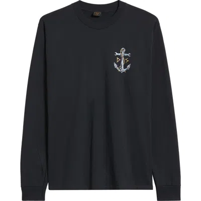Dark Seas Waterlogged Long Sleeve Graphic T-shirt In Black