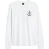 Dark Seas Waterlogged Long Sleeve Graphic T-shirt In White