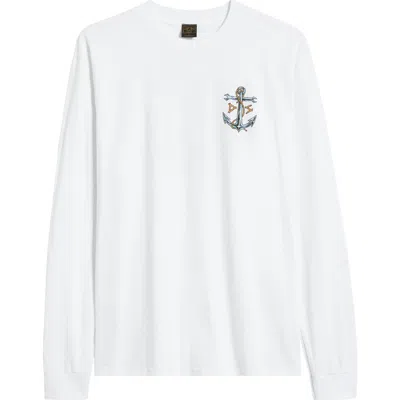 Dark Seas Waterlogged Long Sleeve Graphic T-shirt In White