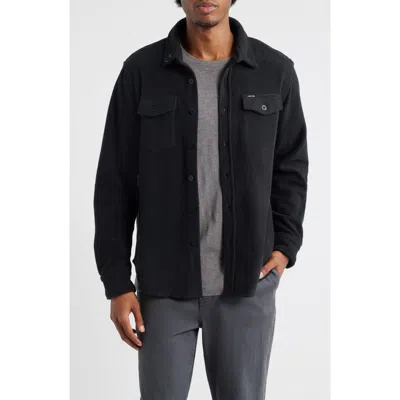 Dark Seas Zulu Fleece Button-up Shirt In Black