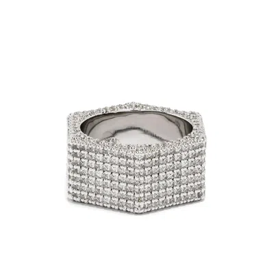 Darkai Bolt Pavé Ring In Silver