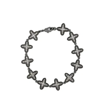 Darkai Clover Crystal-embellished Bracelet In Black