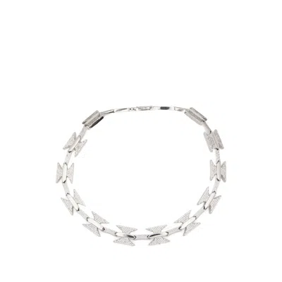 Darkai Crystal-embellished Barbed-wire Necklace In Transparent