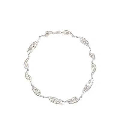 Darkai Crystal-embellished Flame Necklace In Transparent