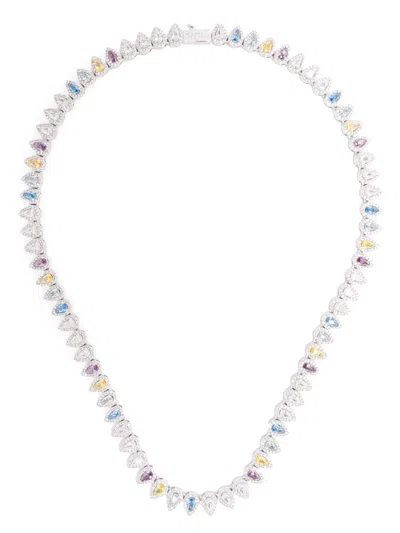 Darkai Drops Necklace In Silver/blue