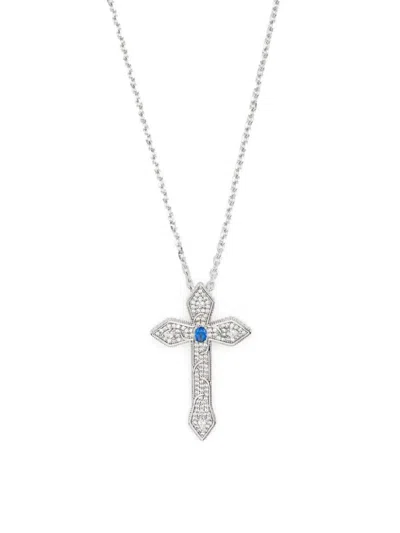 Darkai Gothic Cross Necklace Accessories In White