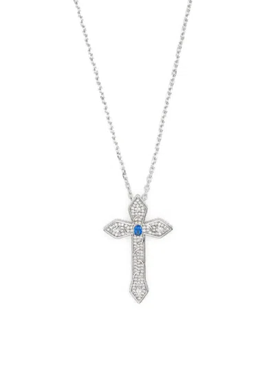 Darkai Gothic Cross Necklace Accessories In White
