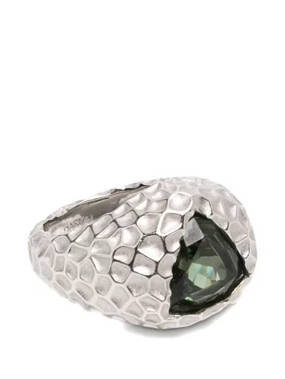 Darkai Hammered-effect Trillion-cut Ring In Metallic