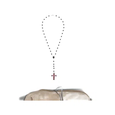 Darkai Inferno Beaded Cross-pendant Necklace In Transparent
