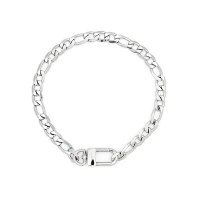 Darkai Figaro-link-chain Choker Necklace In Silver