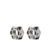 Darkai Bolt Small Hoop Earrings In Silver/black