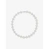 Darkai Mens White & White Clover 18ct White Gold-plated Stainless-steel, Brass And Diamond Stone Necklace