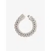 Darkai Mens White 18ct White Gold-plated Stainless-steel, Brass And Pavé-stone Bracelet In White