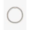 Darkai Mens White 18ct White Gold-plated Stainless-steel, Brass And Pavé-stone Necklace In White