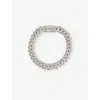 Darkai Mens Mini Prong Pavé 18ct White Gold-plated Brass And Stainless-steel Bracelet In White