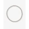 Darkai Mens Mini Prong Pavé 18ct White Gold-plated Brass And Stainless Steel Necklace In White