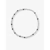 Darkai Mens  Mixed Feelings 18ct White Gold-plated Brass And Stone Necklace In White & Black