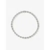 Darkai Mens Tennis Baguette-stone 18ct White Gold-plated Brass And Stainless-steel Necklace In White